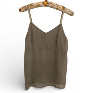 Express International Y2K Silky Babydoll Tank Green Camisole Coquette Vtg